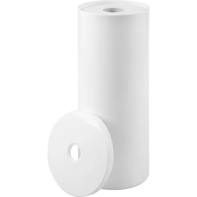 Idesign Freestanding Toilet Paper Canister With Lid For 3 Extra Rolls, White, Made