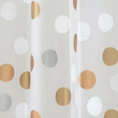 Idesign Gilly Dot Peva Shower Curtain, Water Repellent - 72" X 72", Metallic In White;gray;gold