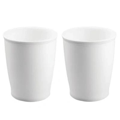 Idesign Kent Small Round Plastic Trash Can, 1.6 Gallon, 2-pack, White