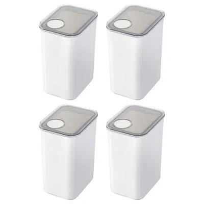 Idesign Large Airtight Kitchen Canister With Removable Pour Cap - Ideal For Kitchen Countertop Or Pantry Sto In White