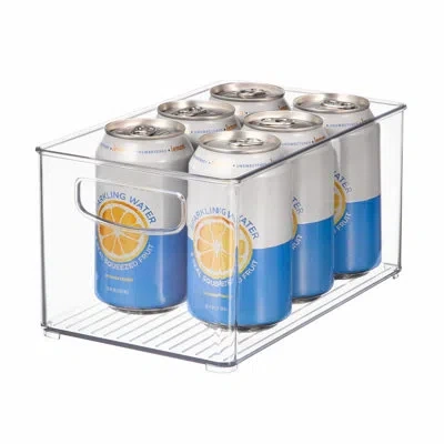 Idesign Linus 6-piece Plastic Pantry And Kitchen Storage Bins With Handles, 10" X 6" X 5", Clear
