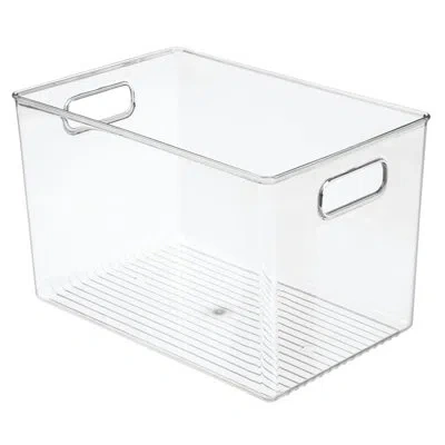 Idesign Linus Bpa-free Plastic Deep Kitchen Storage Bin With Handles - 12" X 8" X 7.75", Clear