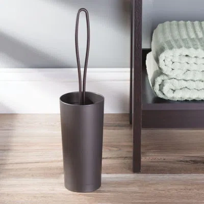 Idesign Loop 16.4in. H Free Standing Toilet Brush And Holder In Bronze
