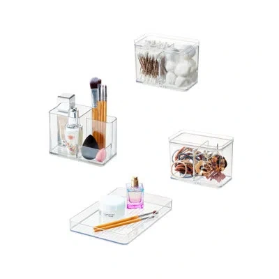 Idesign Makeup Organizer Set For Countertops And Drawers – Luci Collection – Set Of 3- Clear