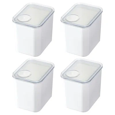 Idesign Medium Airtight Kitchen Canister With Removable Pour Cap - Ideal For Kitchen Countertop Or Pantry St In White