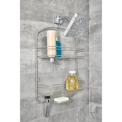 Idesign Medium Metal Hanging Shower Caddy, Bath Organizer, Satin