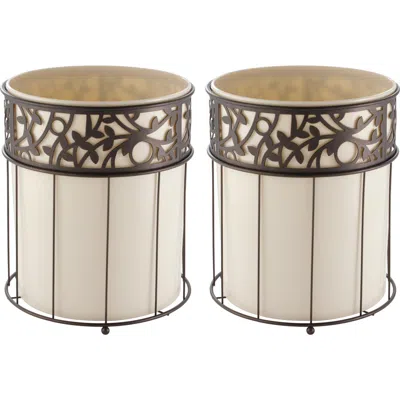 Idesign Metal Vine Trash Can With Insert In Brown