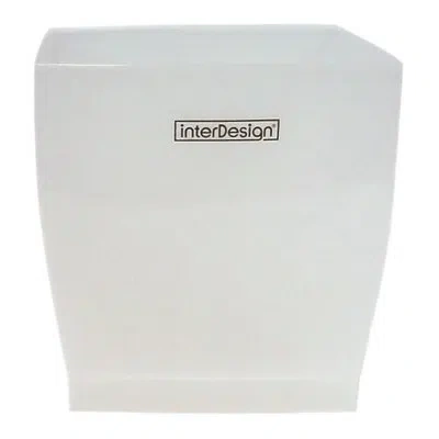 Idesign Mono Spa Rectangular Trash Can, Waste Basket, 2.5 Gallon, Frost In White