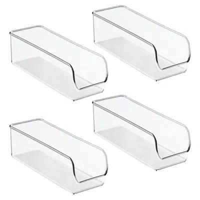 Idesign Narrow Pantry Bin For Kitchen Or Pantry Storage - Ideal For Yogurt Pouches And Snacks In White