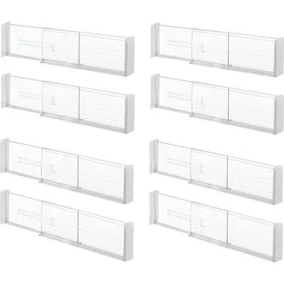 Idesign Plastic Adjustable Deep Drawer Dividers In Transparent