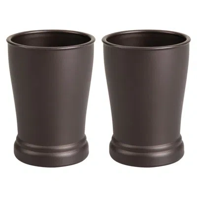 Idesign Plastic Bathroom Tumbler For Countertop Or Vanity Storage - Set Of 2 - Bronze