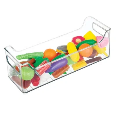 Idesign Plastic Fridge And Freezer Storage Organizer Bin With Handles, Clear Container For Food, Drinks, Pro