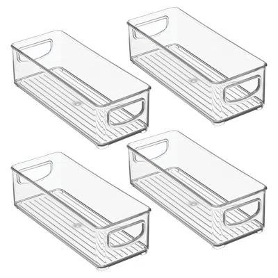Idesign Plastic Stackable Pantry Bin - Storage Bin With Handles For Kitchen Organization - Ideal For Fridge  In Clear