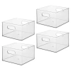 Idesign Plastic Storage Bin With Handles For Household Storage In Transparent