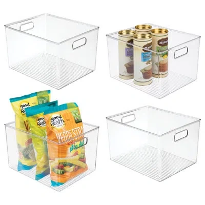 Idesign Plastic Storage Bins With Handles For Household Storage And Organization - Ideal For Kitchen, Bathro In Clear