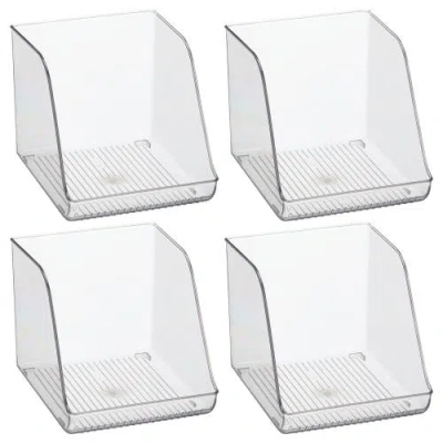 Idesign Plastic Water Bottle Organizer For Fridge Clear Bottle Holder For Kitchen And Pantry 4-pack In Transparent