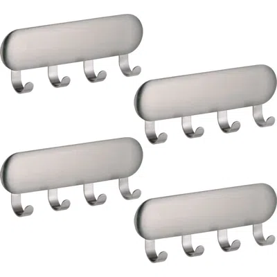Idesign Self-adhesive Key Rack With 4 Hooks In Silver