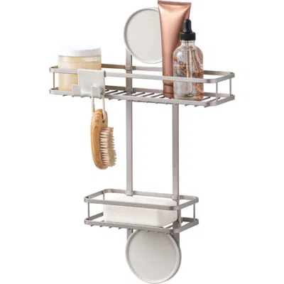 Idesign Self-adhesive Shower Caddy With Razor Holder In Gray