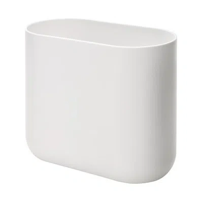 Idesign Set Of 2 Small Oval Plastic Bathroom Trash Cans In White