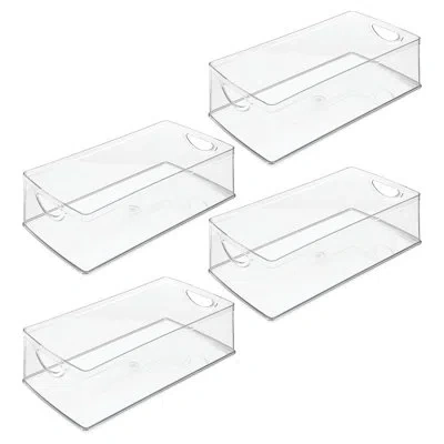 Idesign Set Of 4 Plastic Kitchen Cabinet Storage Bins - Clear