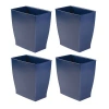 Idesign Set Of 4 Small Rectangular Bathroom Trash Cans In Blue