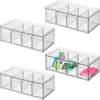 Idesign Set Of 4 Stackable 4-section Tea Storage Drawers In Transparent
