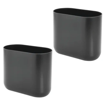 Idesign Slim Plastic Bathroom Trash Can 2-pack In Gray