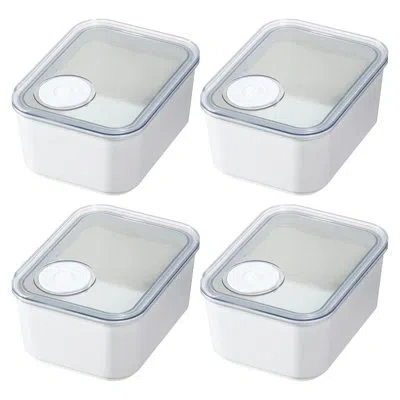 Idesign Small Airtight Kitchen Canister With Removable Pour Cap - Ideal For Kitchen Countertop Or Pantry Sto In White,clear