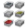 Idesign Small Fridge Berry Bin With Removable Colander Basket And Lid In Gray