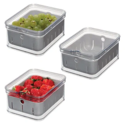 Idesign Small Fridge Berry Bin With Removable Colander In Transparent
