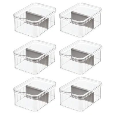 Idesign Small Fridge Bin With Removable Divider In Transparent