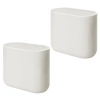 Idesign Small Slim Plastic Bathroom Trash Can, 2-pack, Coconut White In White