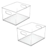 Idesign Small Stackable Plastic Bathroom Storage Bin With Handles - Organizer Bin For Bathroom Countertop Or In Clear