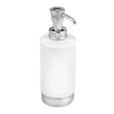 Idesign Soap Dispenser For Bathroom Or Vanity - Holds Hand Soap Or Lotion In White,chrome