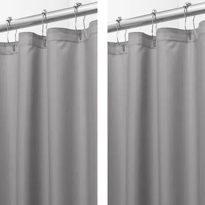 Idesign Solid Polyester Shower Curtain In Gray