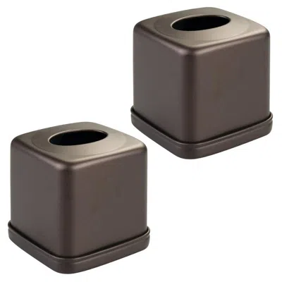 Idesign Square Tissue Box Cover For Bathroom - Bronze In Brown