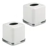 Idesign Square Tissue Box Cover For Bathroom - White In White