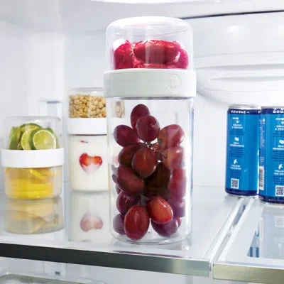 Idesign Stack 'n Snack Food Containers - Stackable Containers For Yogurt, Granola, Fruits, And More In Clear,white