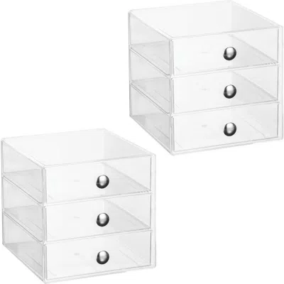Idesign Stackable 3-drawer Vanity Makeup Organizer In Transparent