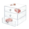 Idesign Stackable 3-drawer Vanity Makeup Organizer In Transparent