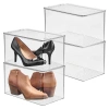 Idesign Stackable Clear Plastic Shoe Boxes With Lids, Storage Shoe Container For Closet, 4-pack In Transparent