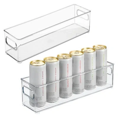 Idesign Stackable Fridge Bin With Handles - Kitchen Storage Bin For Cabinets Or Pantry In Clear