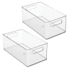 Idesign Stackable Fridge Bin With Handles - Kitchen Storage Bin For Cabinets, Pantry, Or Fridge In Clear