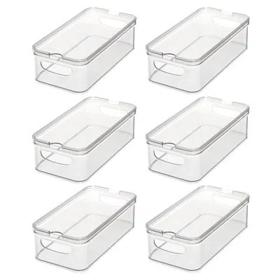 Idesign Stackable Fridge Organizer Bins With Lid For Fresh Produce - Ideal For Fruits, Vegetables, And Snack In Clear