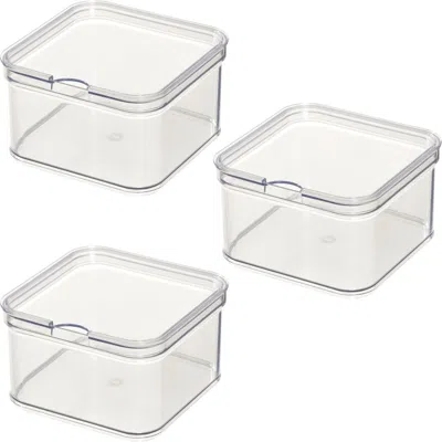 Idesign Stackable Fridge Organizer Bins With Lids In Transparent