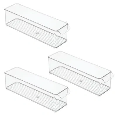 Idesign Stackable Fridge Storage Bin With Handle - Fridge And Freezer Organizer Bin For Snacks And Yogurt Po In Clear