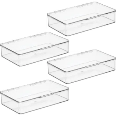Idesign Stackable Hinged-lid Pantry Storage Box In Transparent