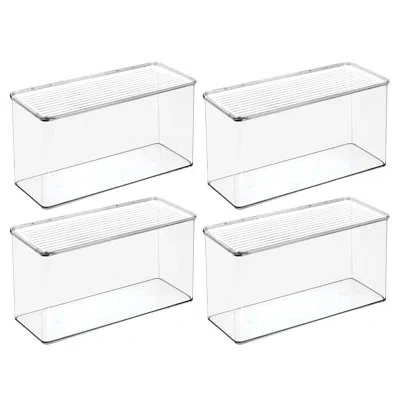 Idesign Stackable Hinged-lid Pantry Or Kitchen Storage Box - Lidded Storage Box For Organizing Cabinets And  In Clear