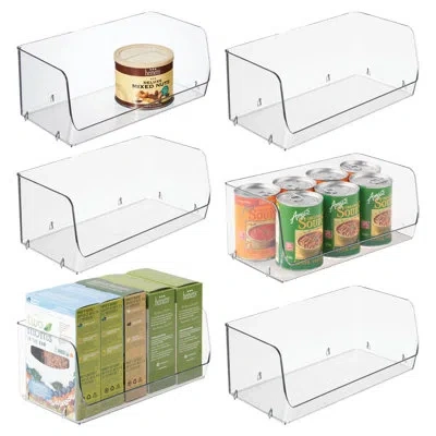 Idesign Stackable Open-front Storage Bins - Kitchen And Pantry Organization - Storage For Snacks Or Canned G In Clear
