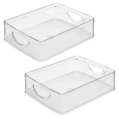 Idesign Stackable Pantry Bin With Handles In Transparent